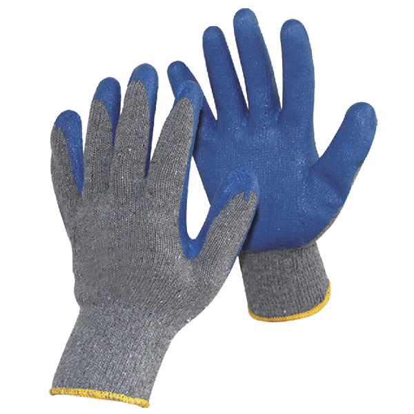 Smooth latex coated gloves