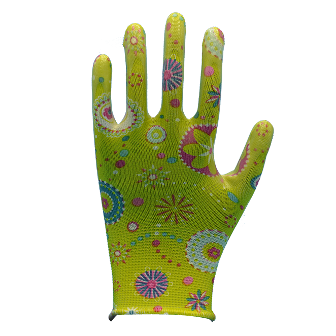 Garden Gloves Floral Clear Smooth Nitrile Gloves