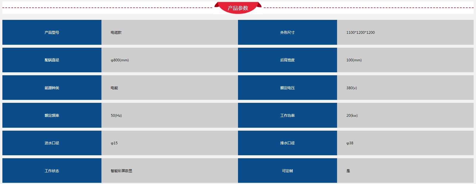 电磁φ800单眼大锅灶