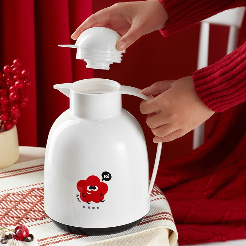 花开富贵保温壶白色