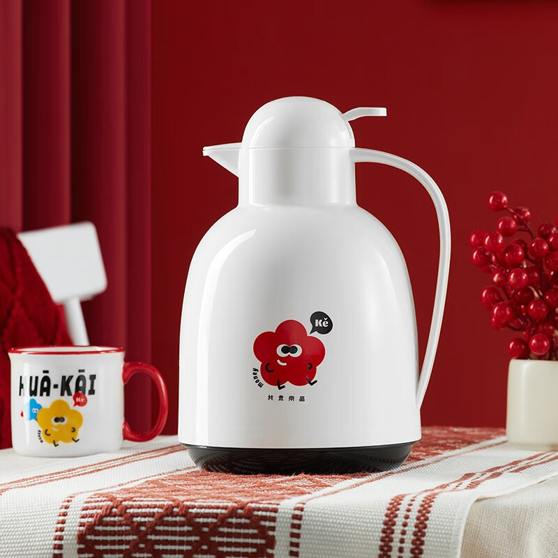 花开富贵保温壶白色