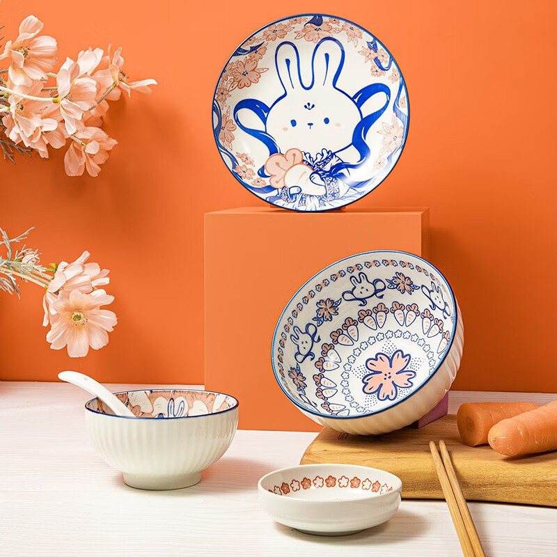 萝卜墩墩餐具6件套