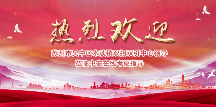 苏州市吴中区木渎镇双招双引中心领导莅临中安在线考察指导
