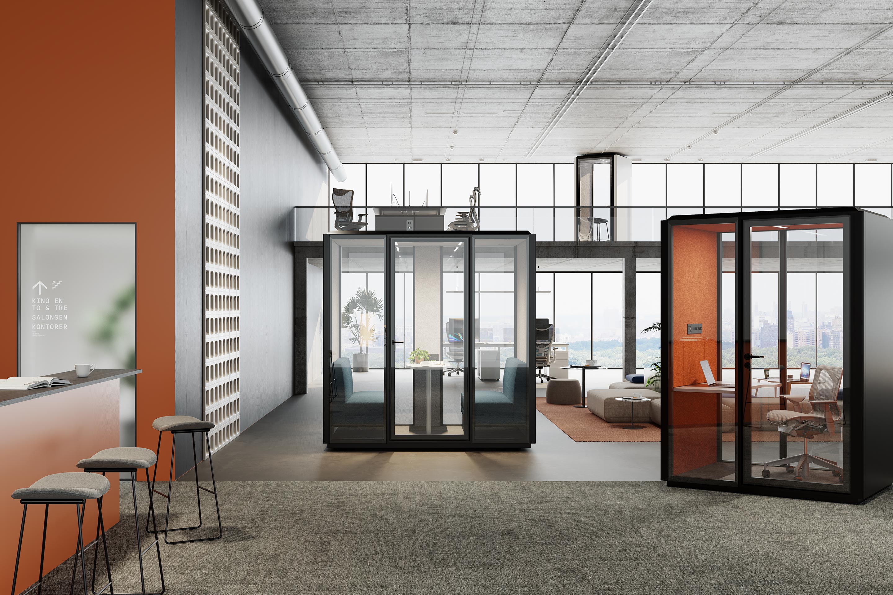 Office Pods 4-person cabins