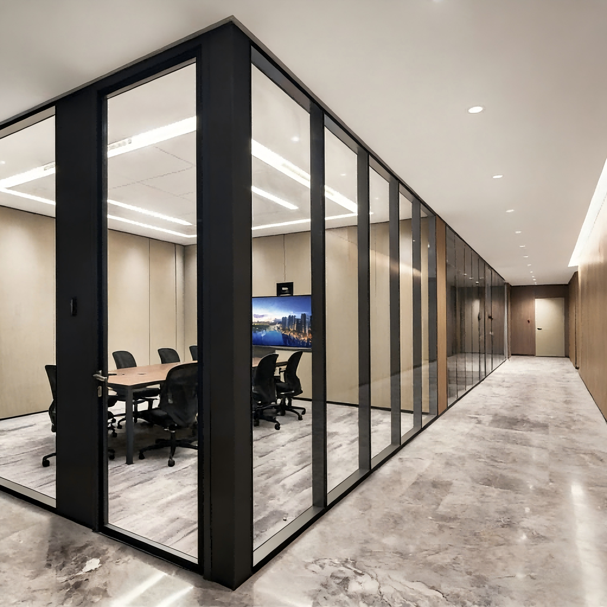 Framed Glass Partition