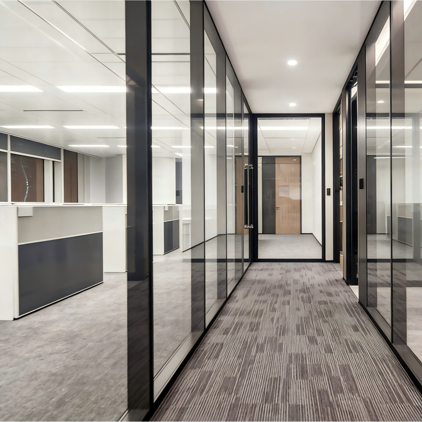 Framed Glass Partition