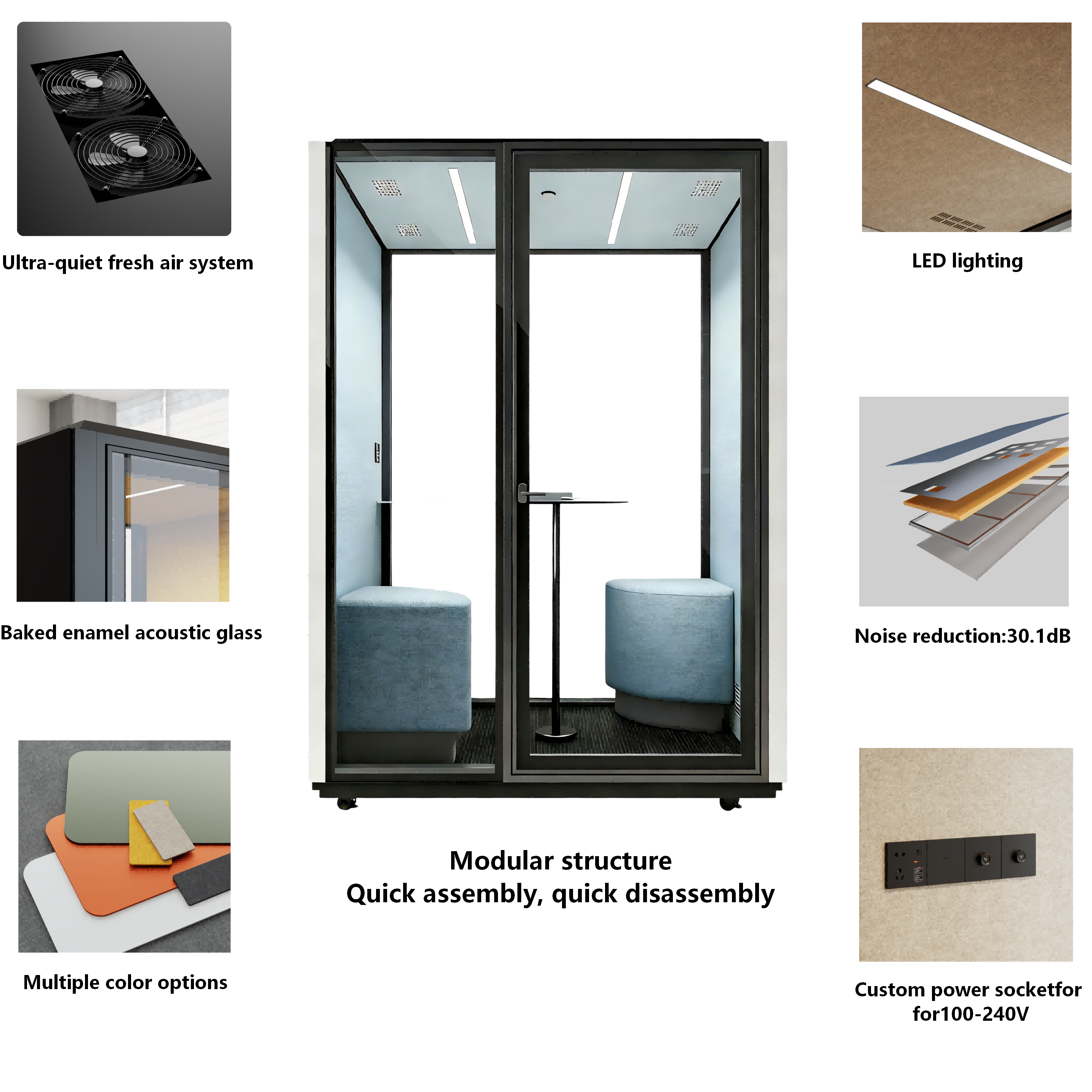 Office Pods 4-person cabins