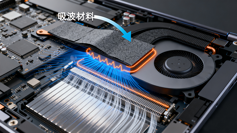 华为笔记本吸波材料效果展示,xiao