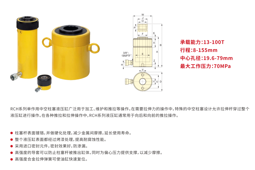 RCH系列单作用中空柱塞液压油缸 (2)