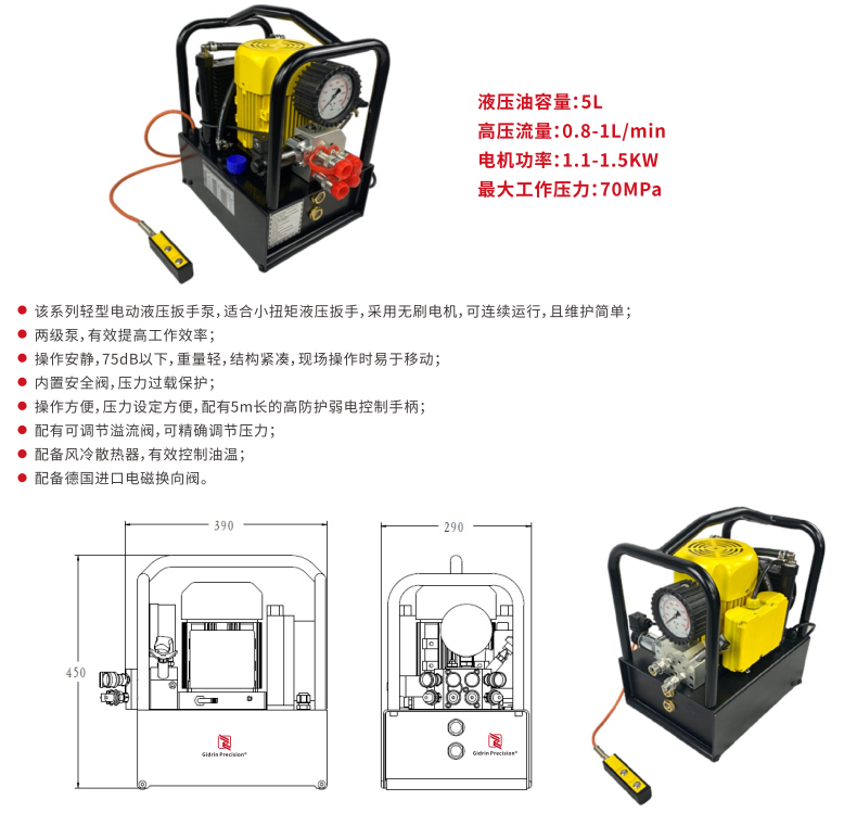 VLWP系列轻型电动液压扳手泵 (2)