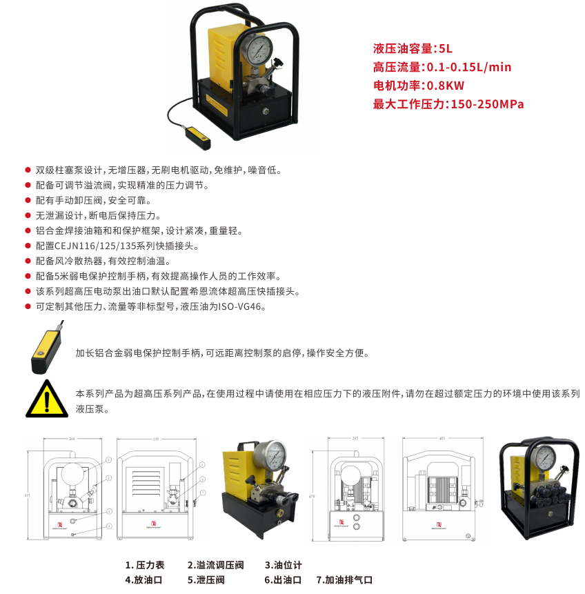 VLUP系列轻型超高压电动液压泵 (2)