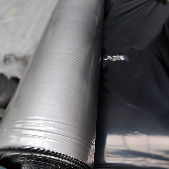 Black and silver mulching film