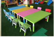 Plastic desks and chairs for children ($35)a set