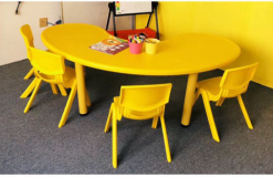 Plastic desks and chairs for children ($35)a set