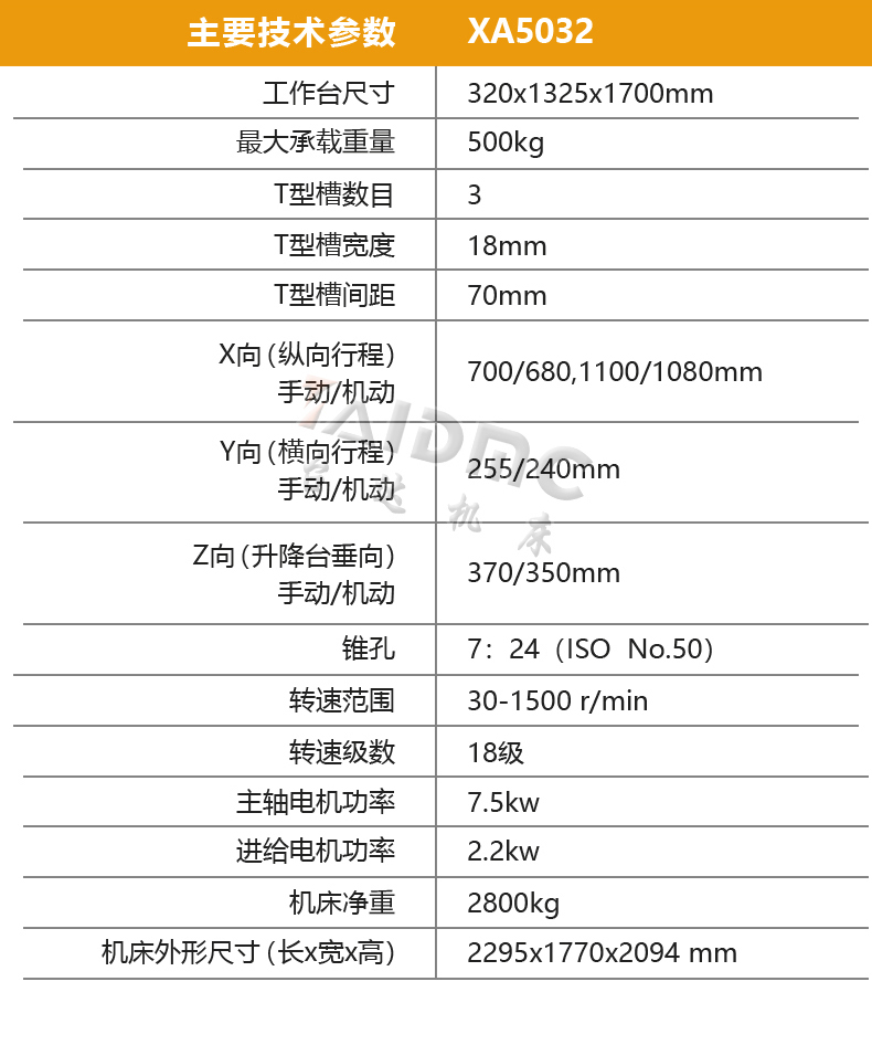 立式铣床XA5032详情-2