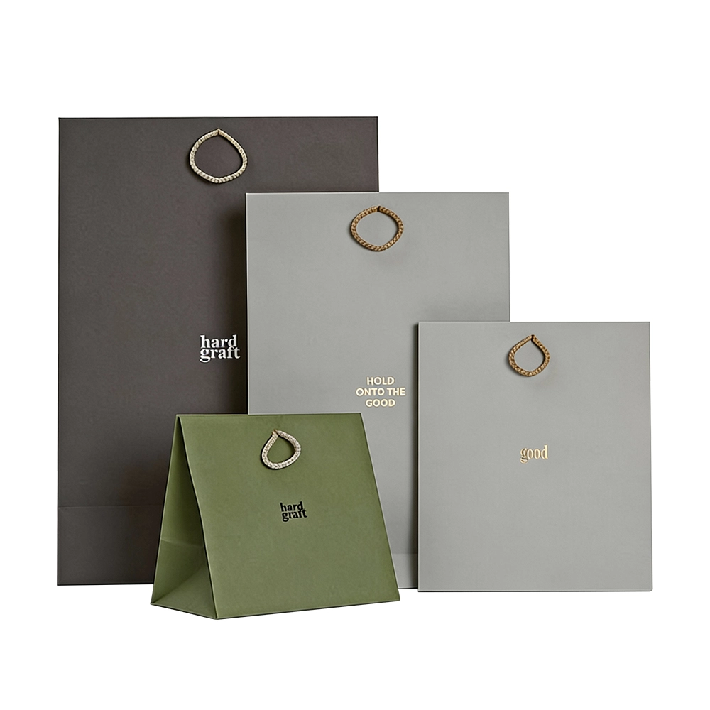 Sustainable Earth-Tone Paper Bags with Integrated Handles