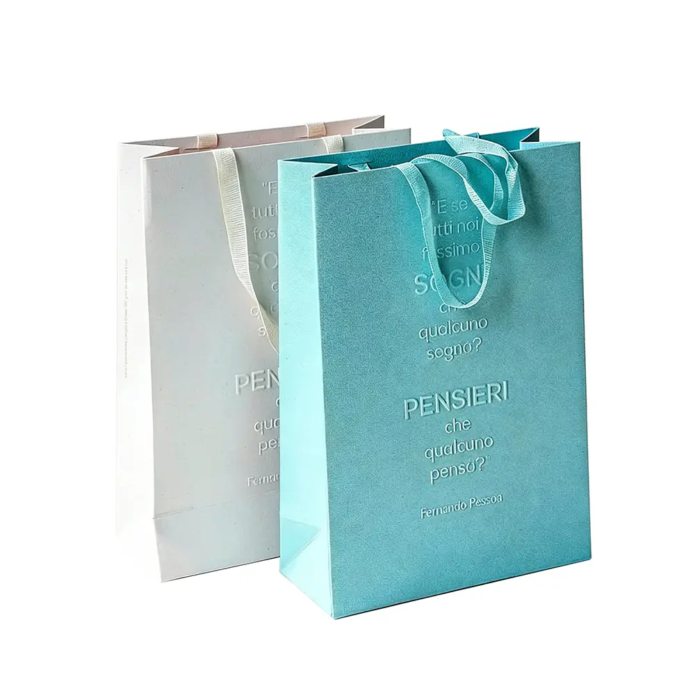Bespoke Embossed Texture Paper Bags for Luxury Retail