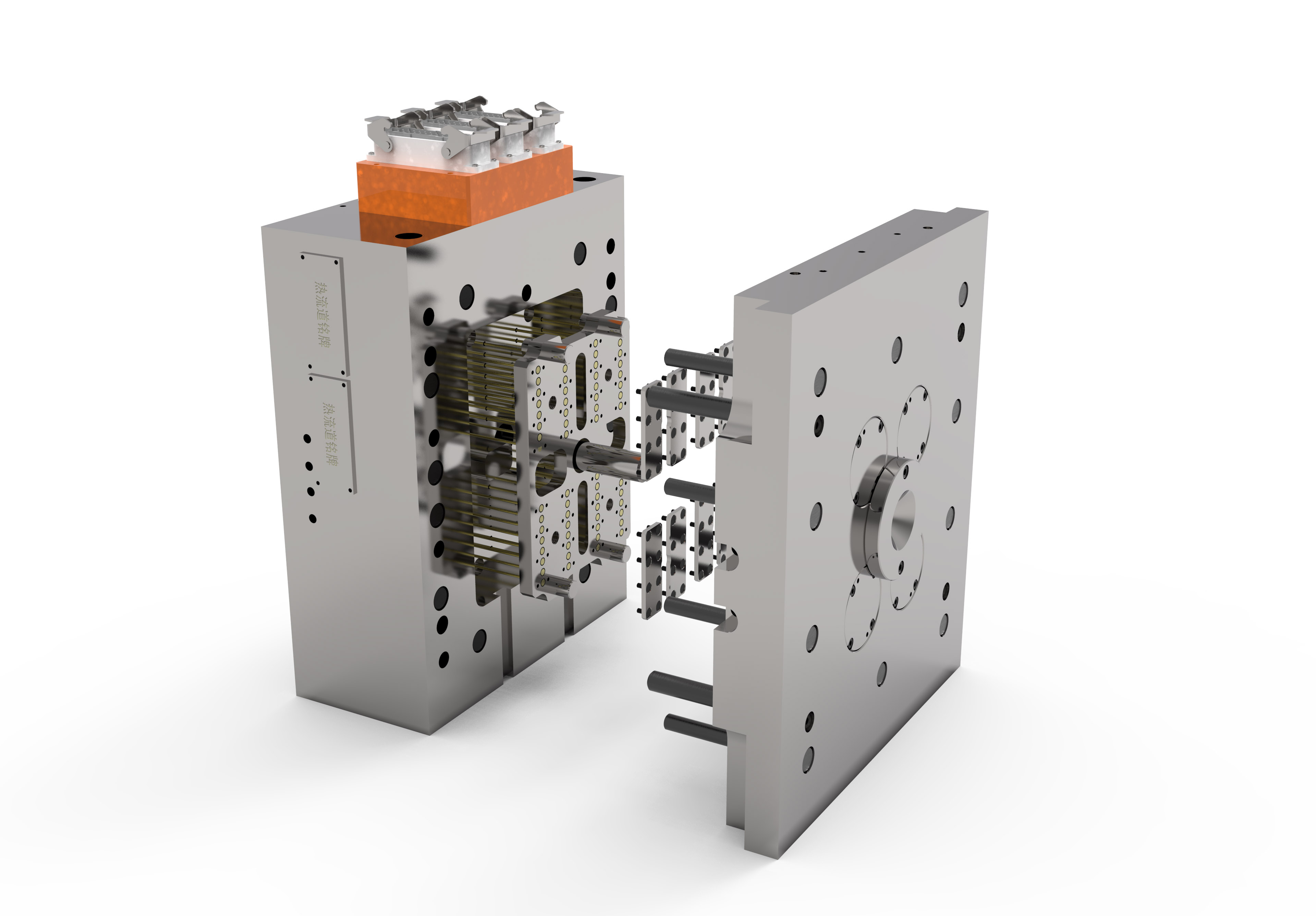 多腔医疗推板结构热半模