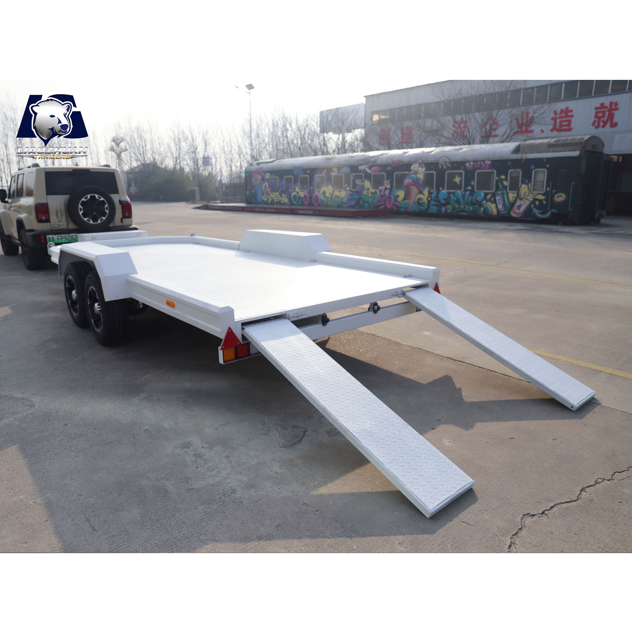 Dual-axis hydraulic lifting car trailer