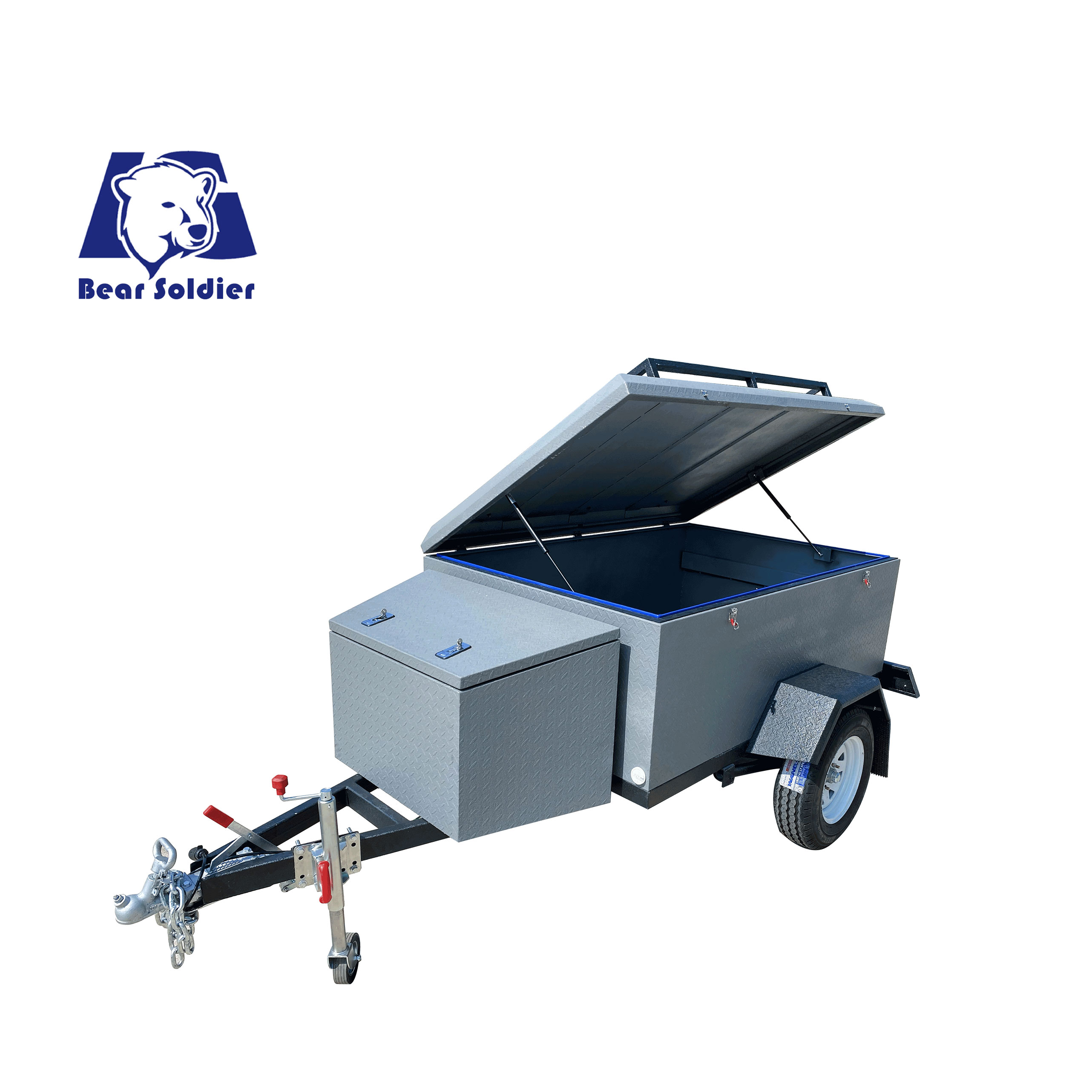 Grey camping trailer
