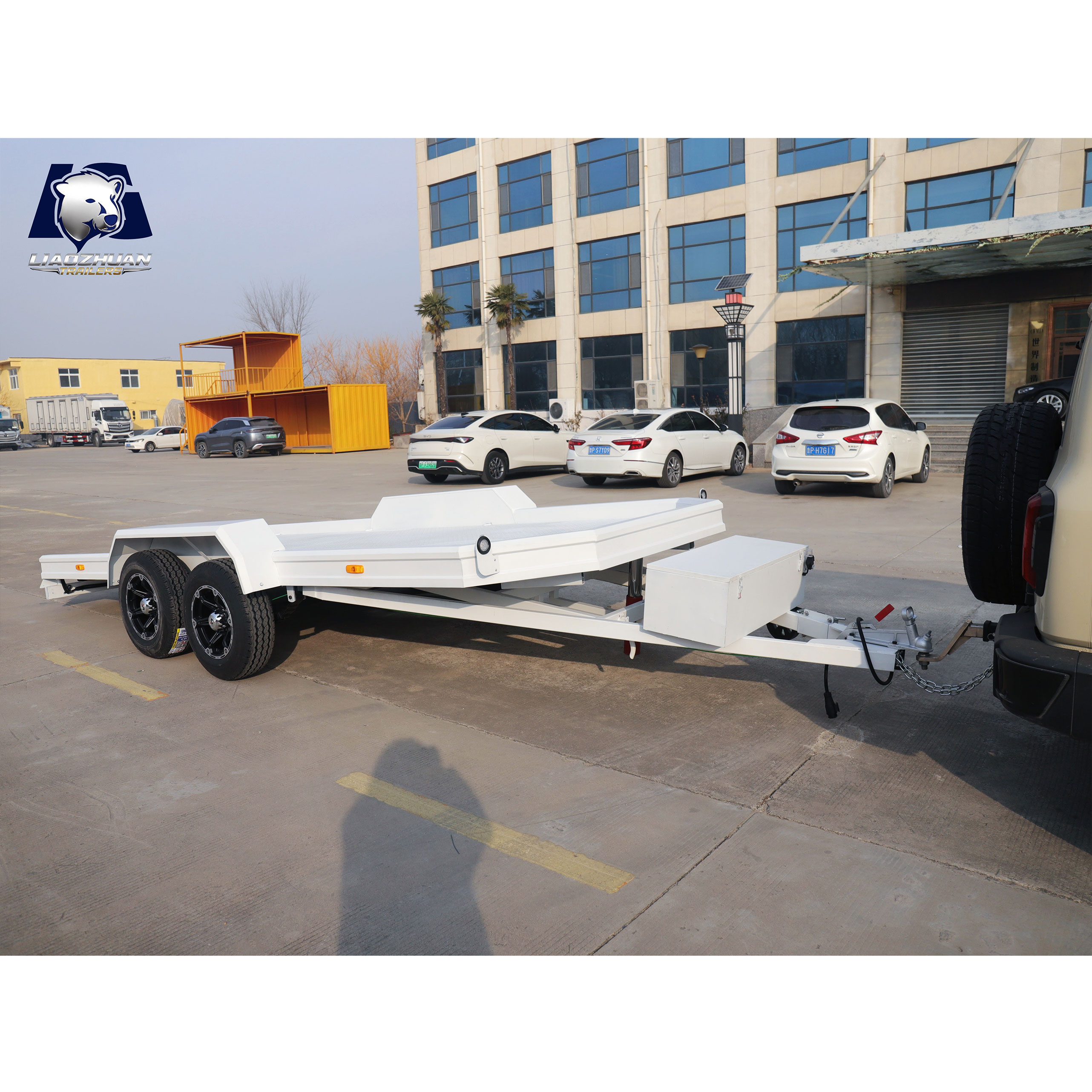 Dual-axis hydraulic lifting car trailer