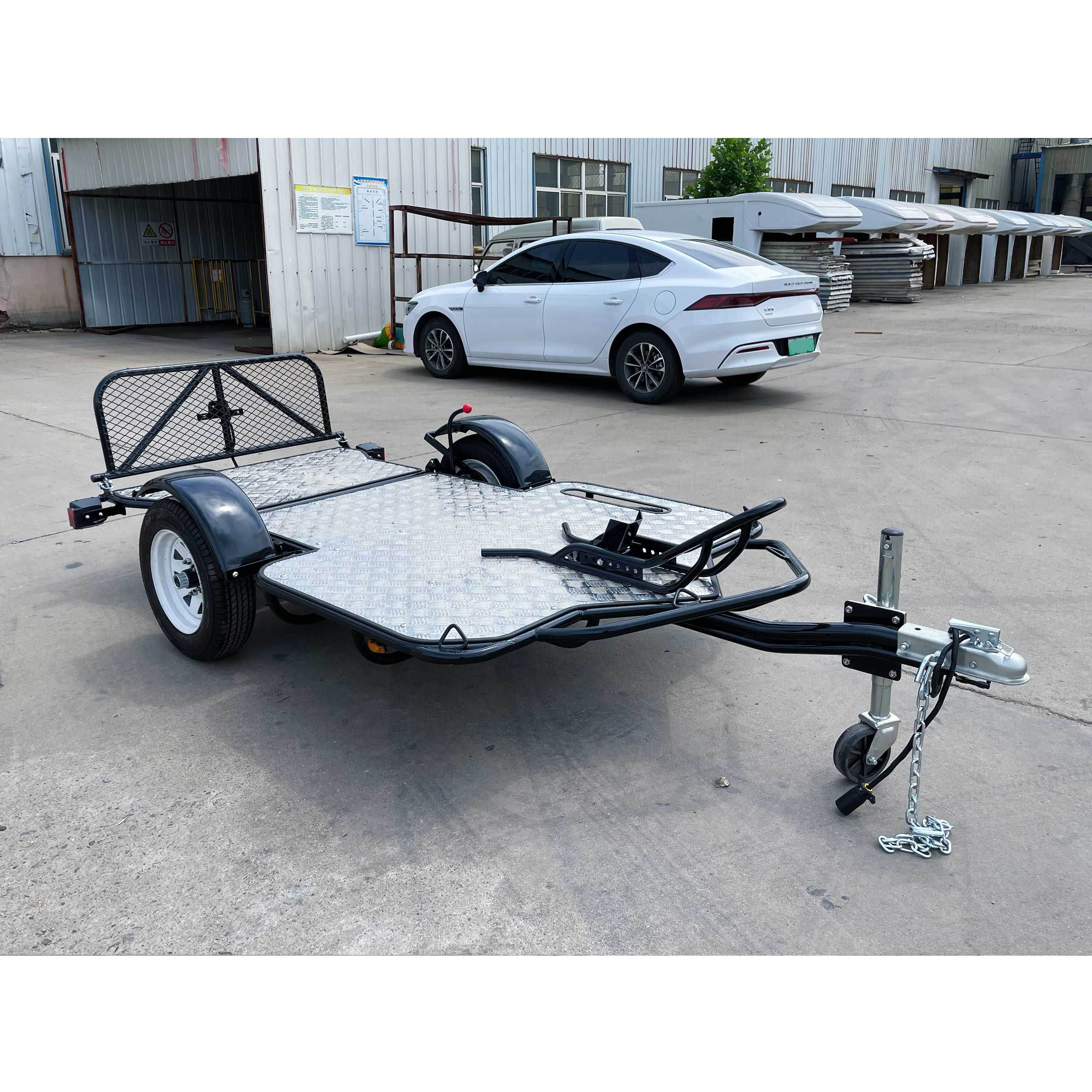 Single-axle hydraulic single motorcycle trailer