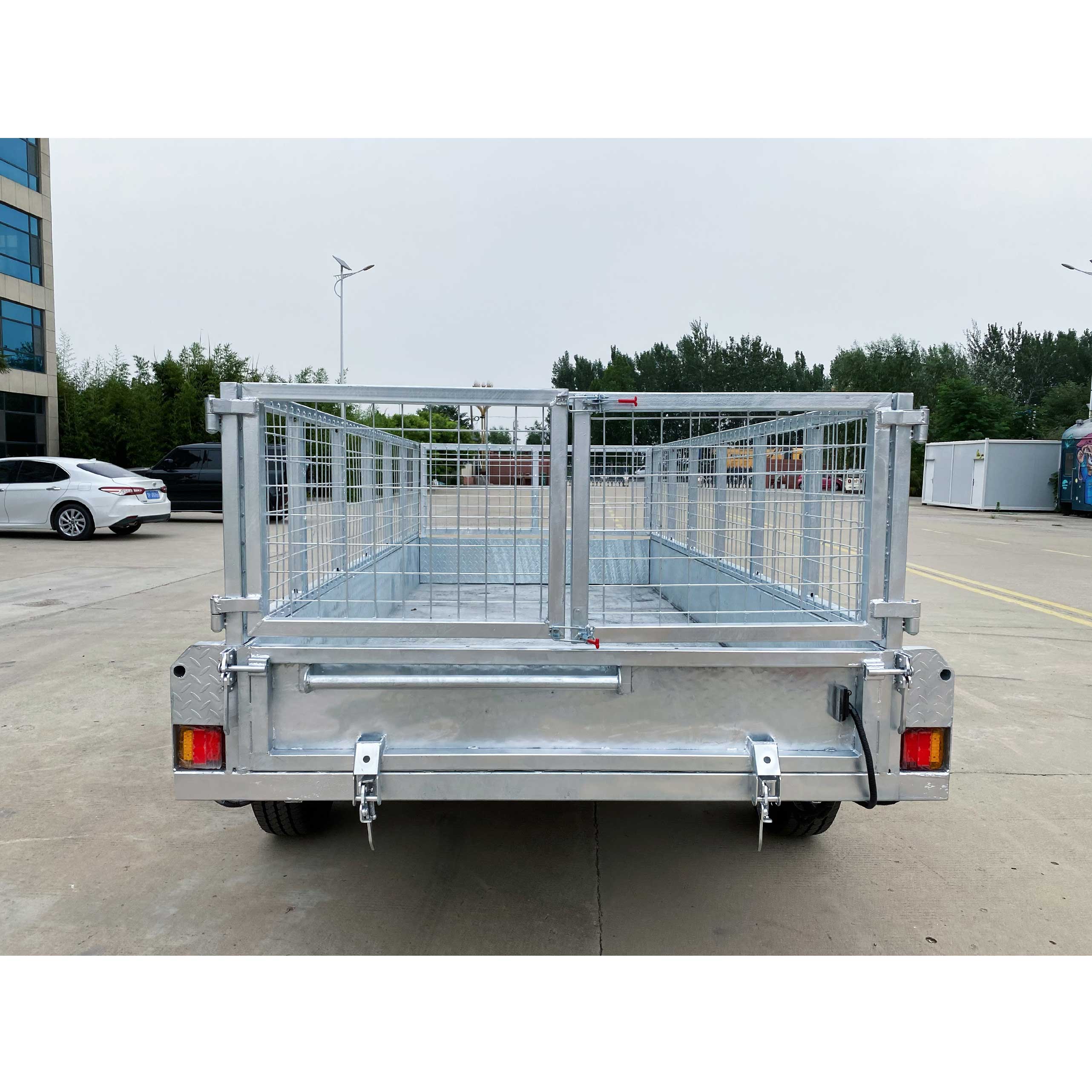 Double-axis hot-dip galvanized dump cage trailer