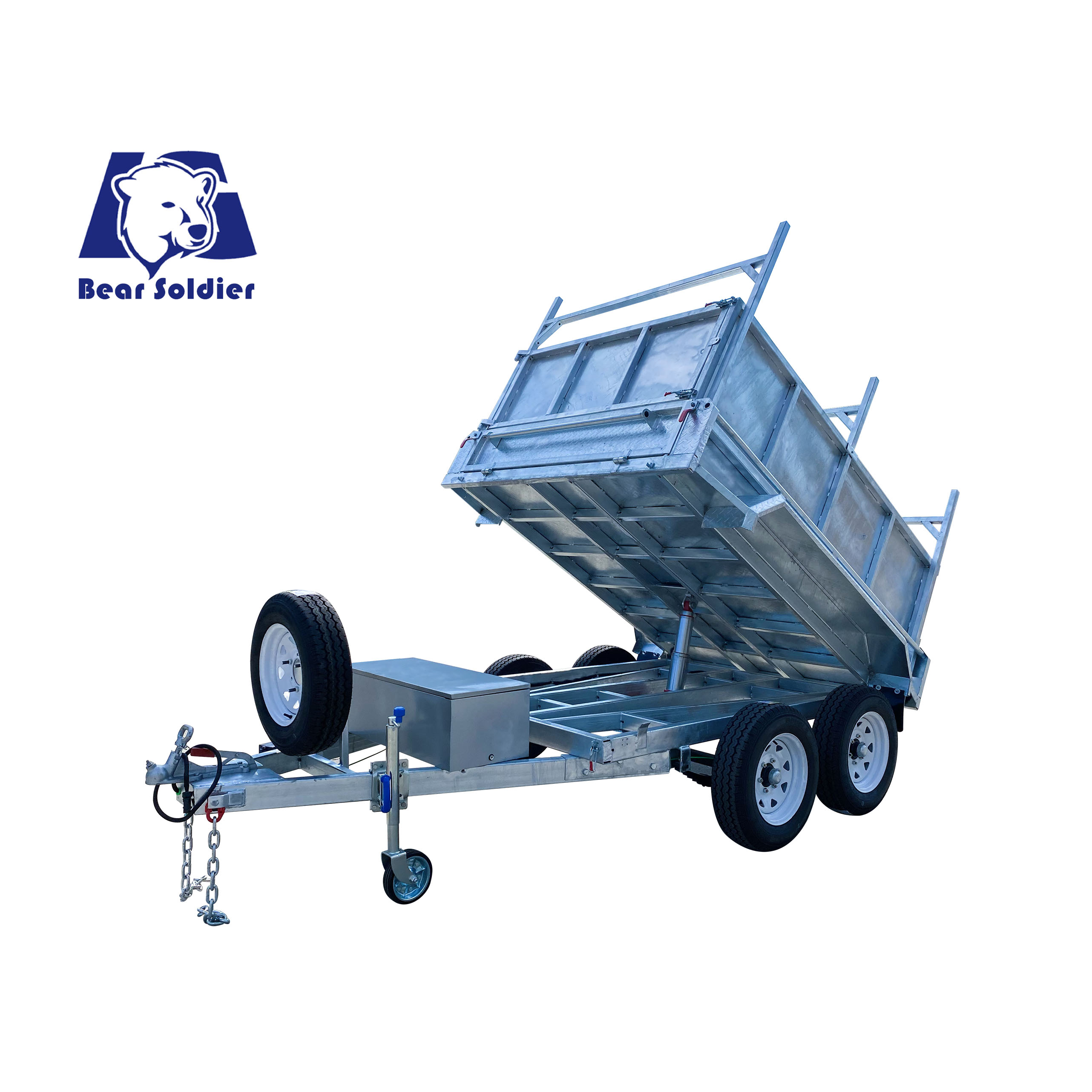 Double-axis dump box trailer