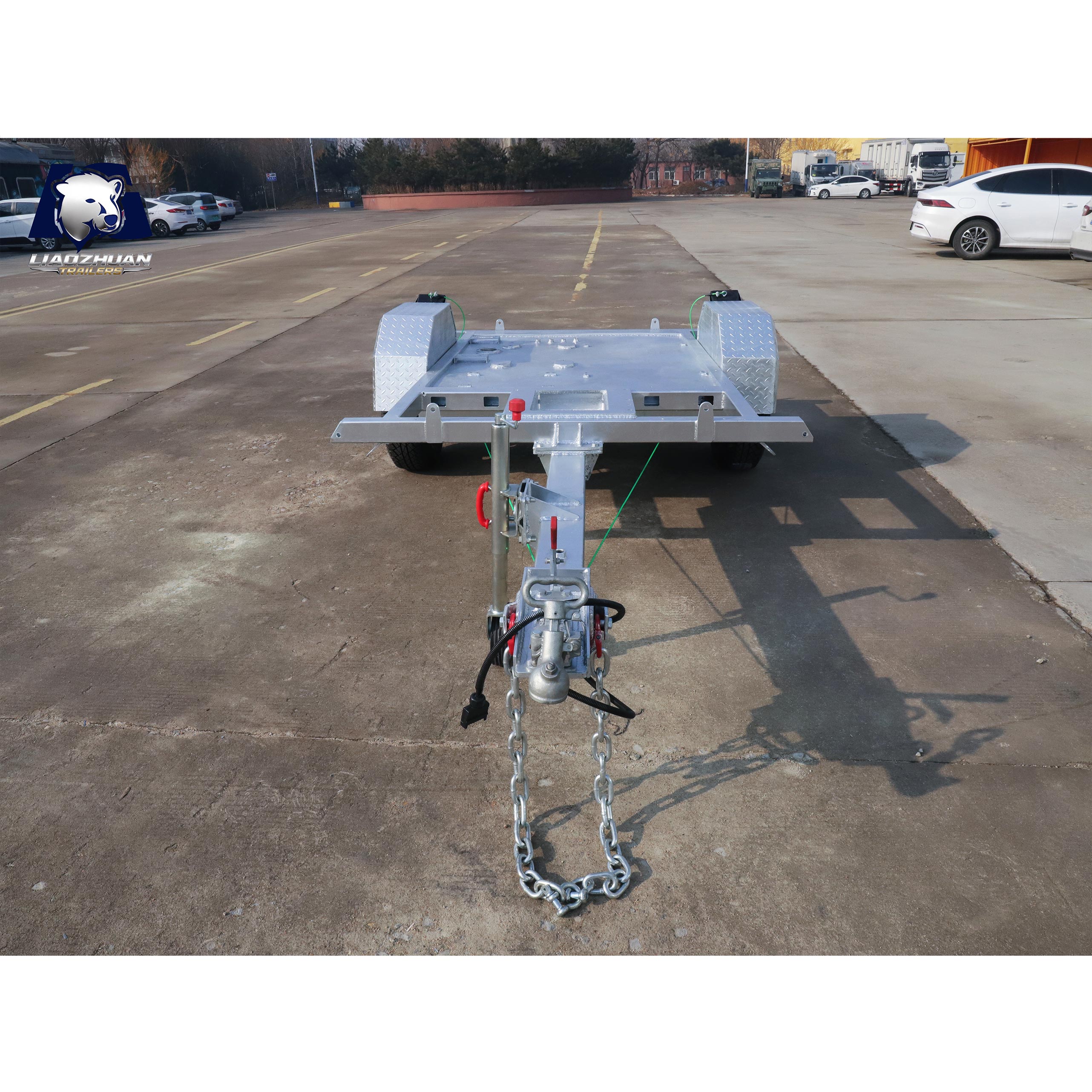 Solar LED light tower trailer