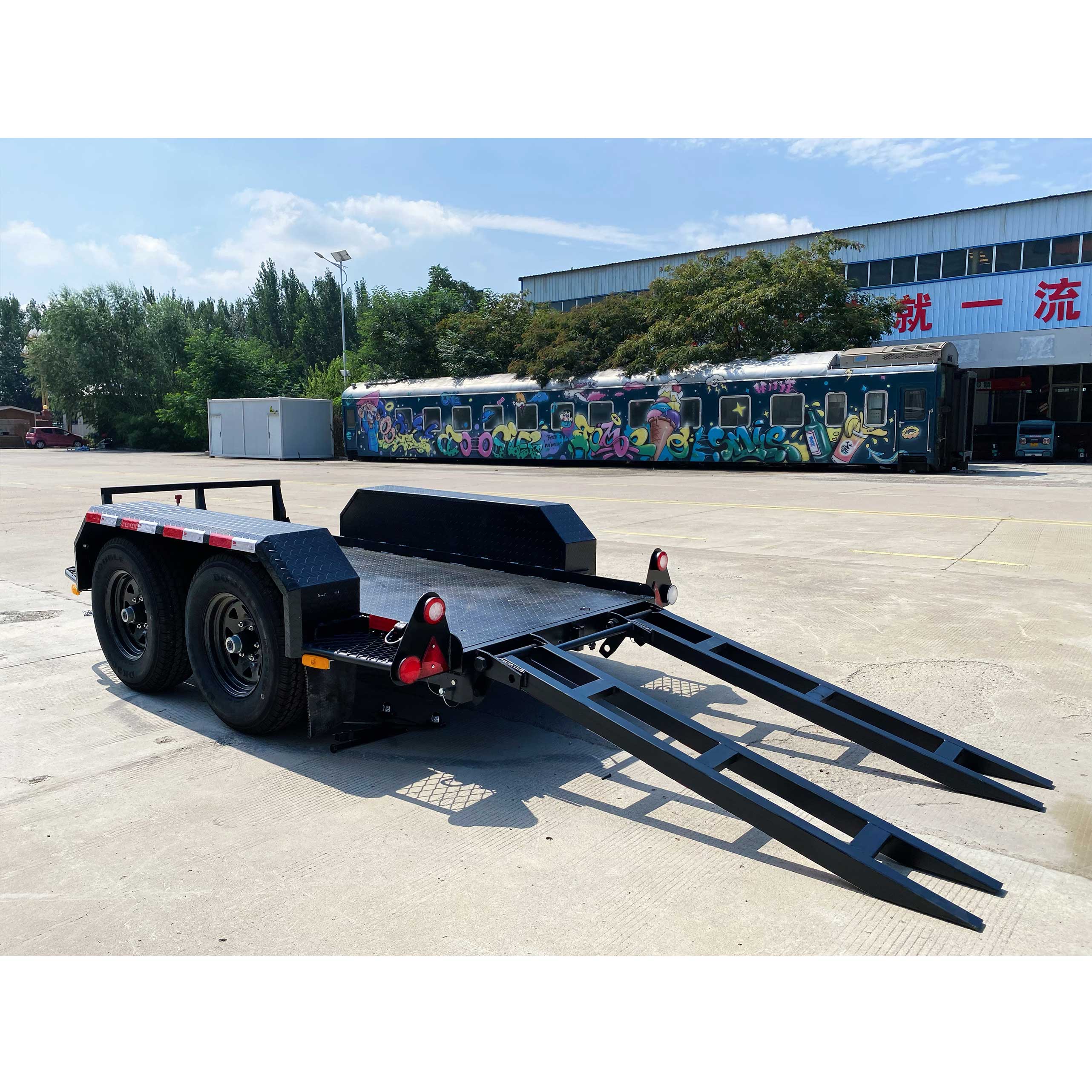 Road roller trailer