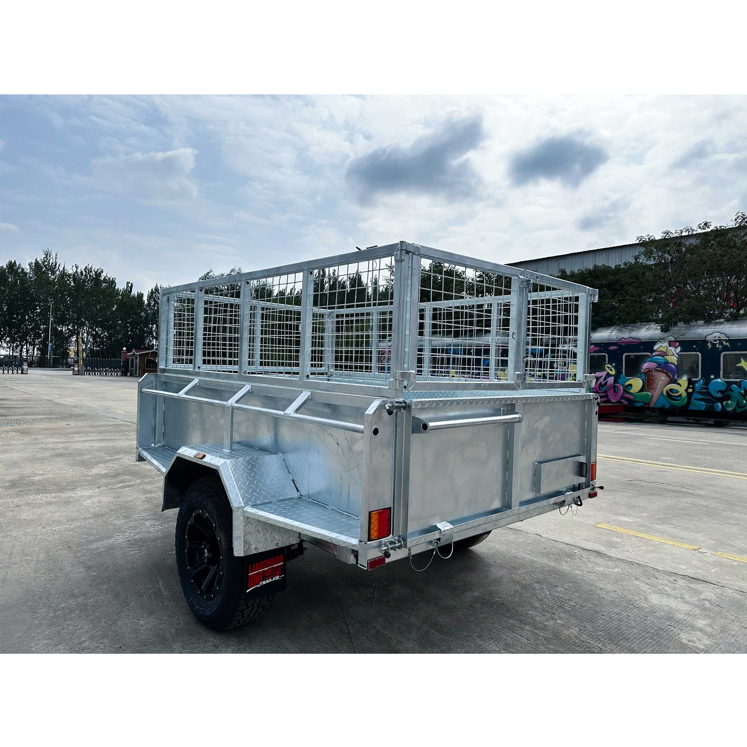 Single-axis 8*5 tipping cage trailer