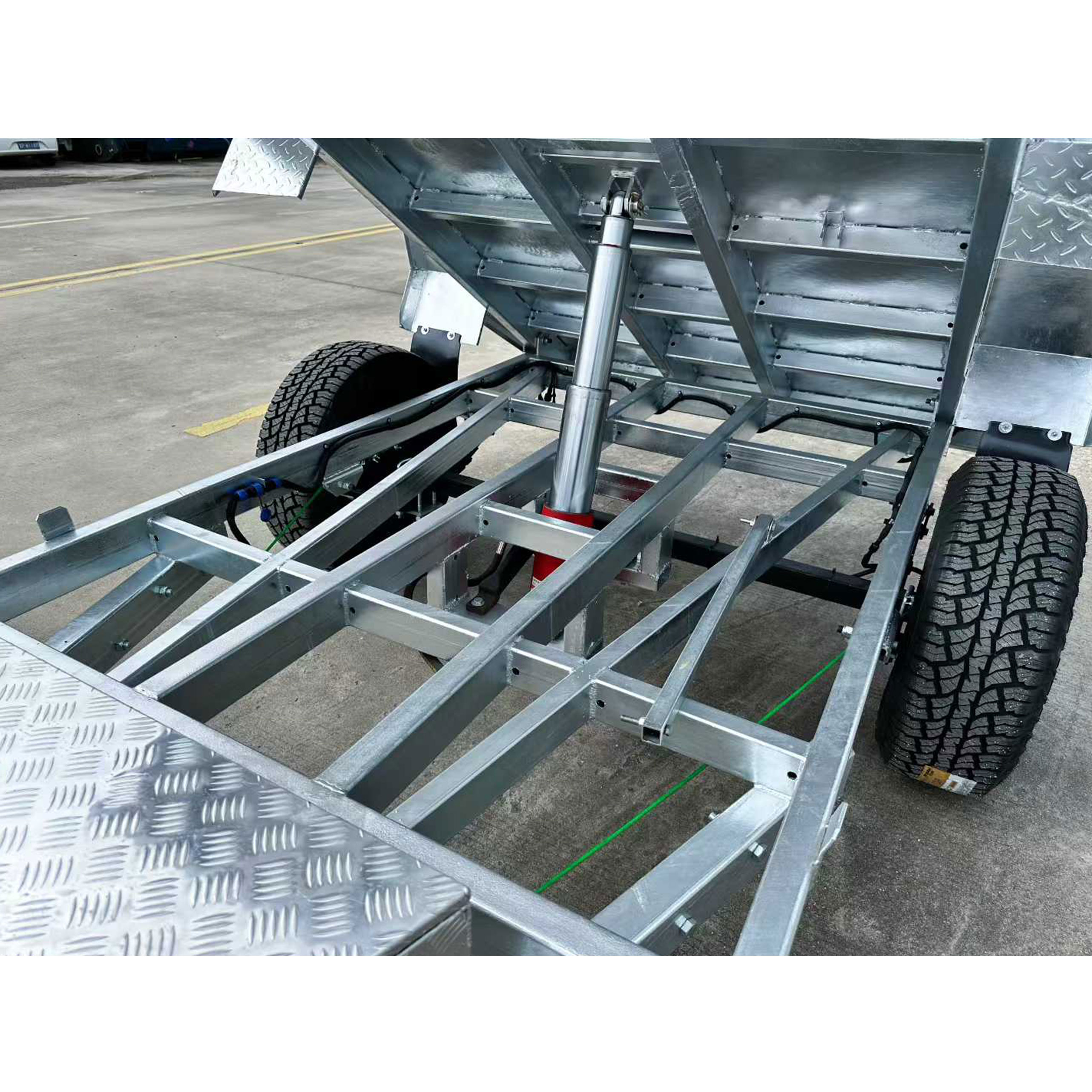 Single-axis 8*5 tipping cage trailer