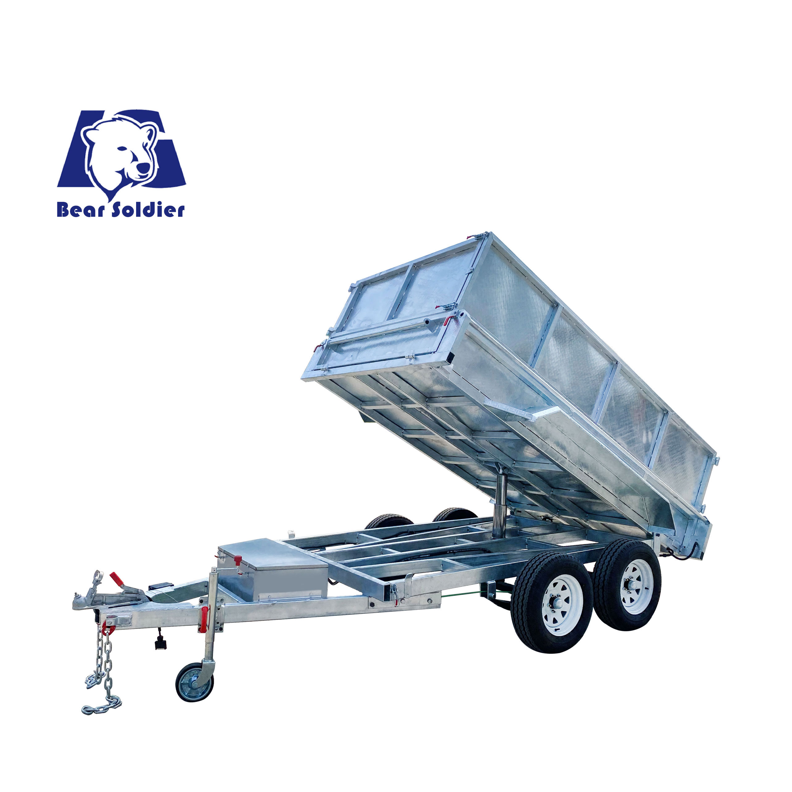 Double-box type self-unloading hydraulic agricultural trailer