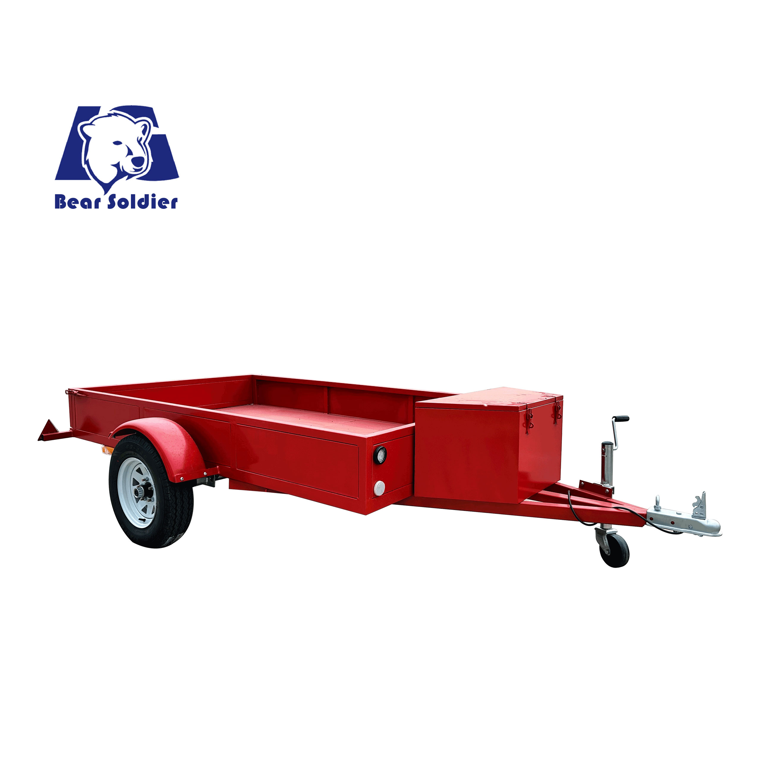 Custom army green single axle fence trailer