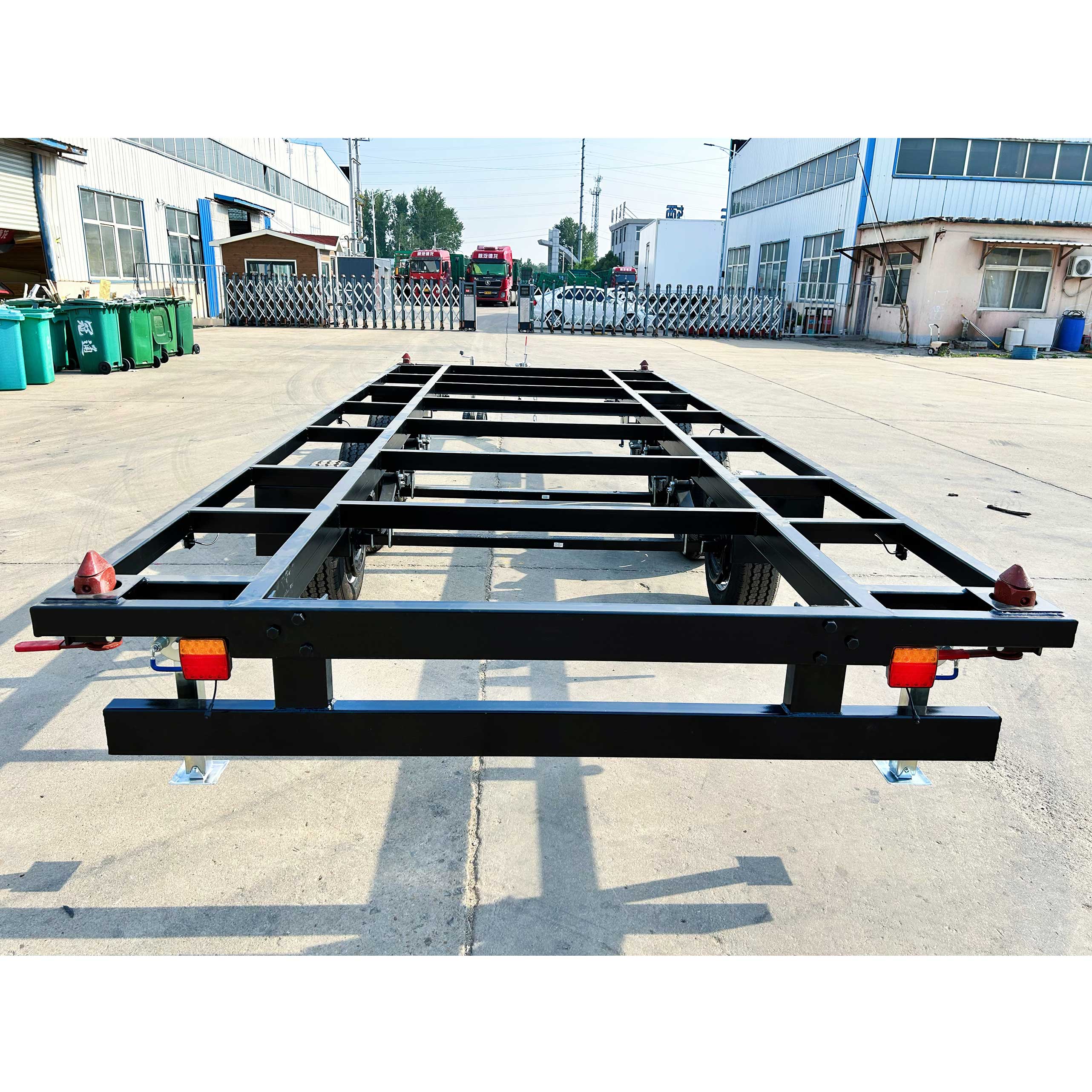 Frame-type black container house trailer