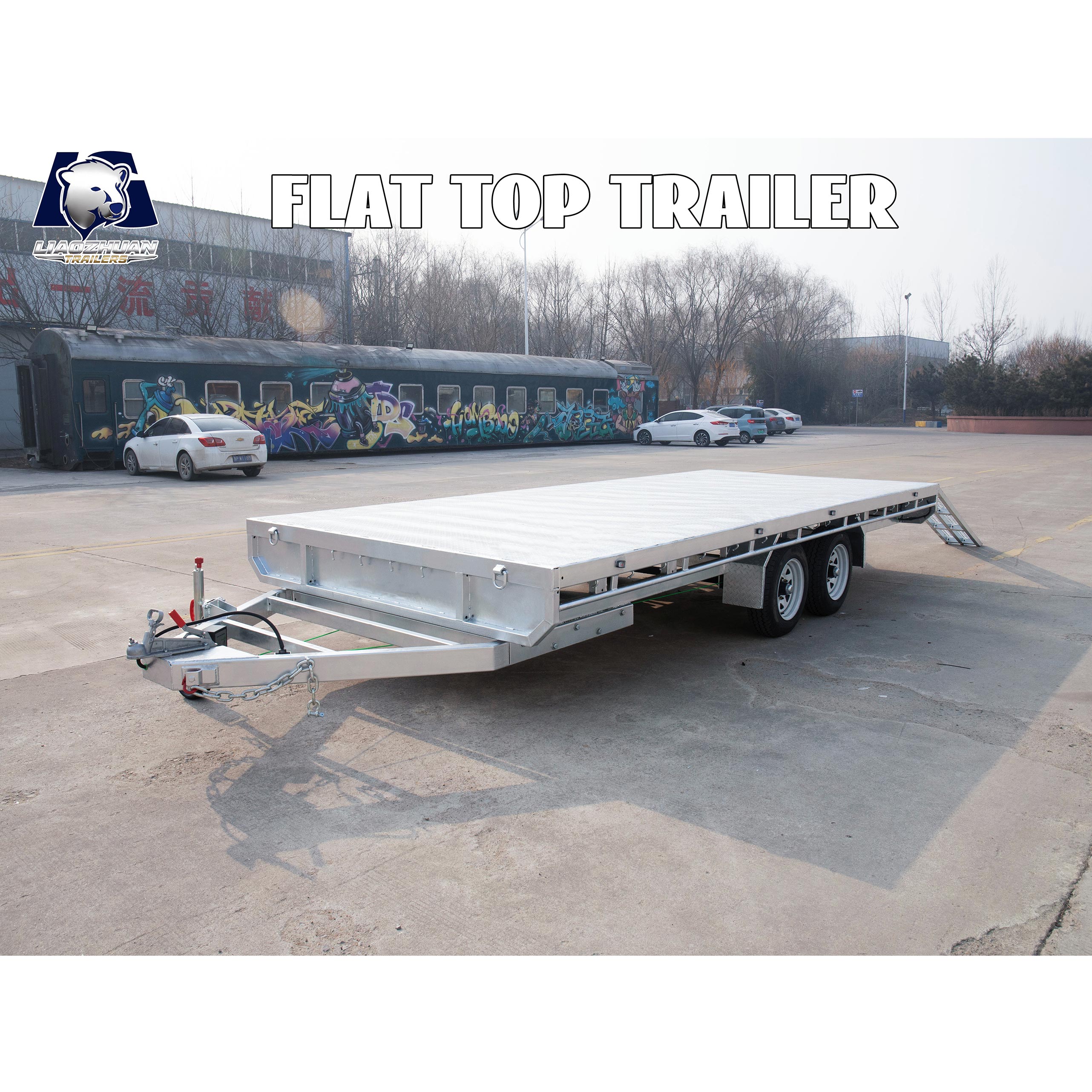 Au Double-axis flat-top trailer