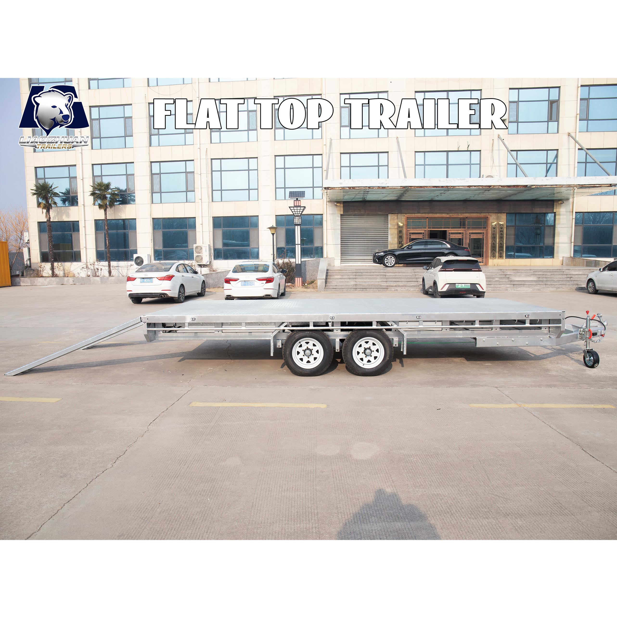 Au Double-axis flat-top trailer