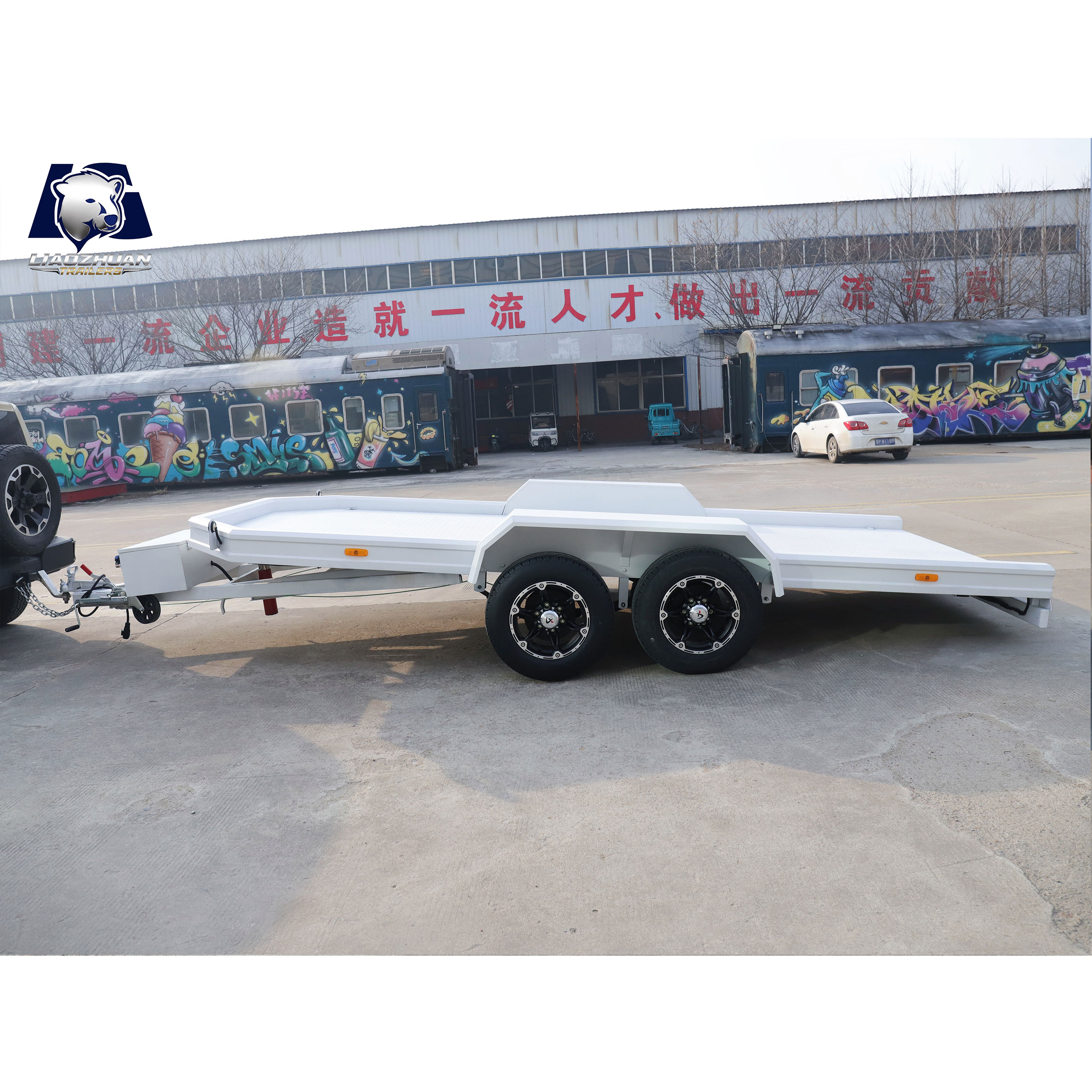 Dual-axis hydraulic lifting car trailer