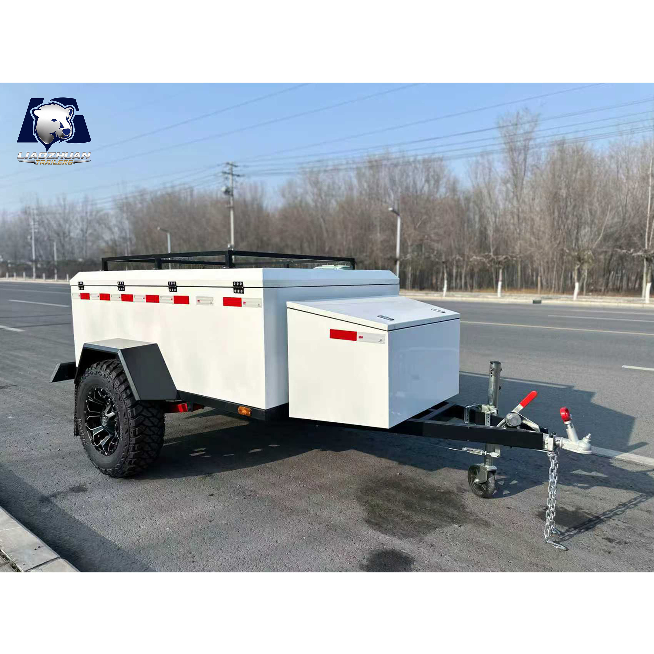 White camping trailer