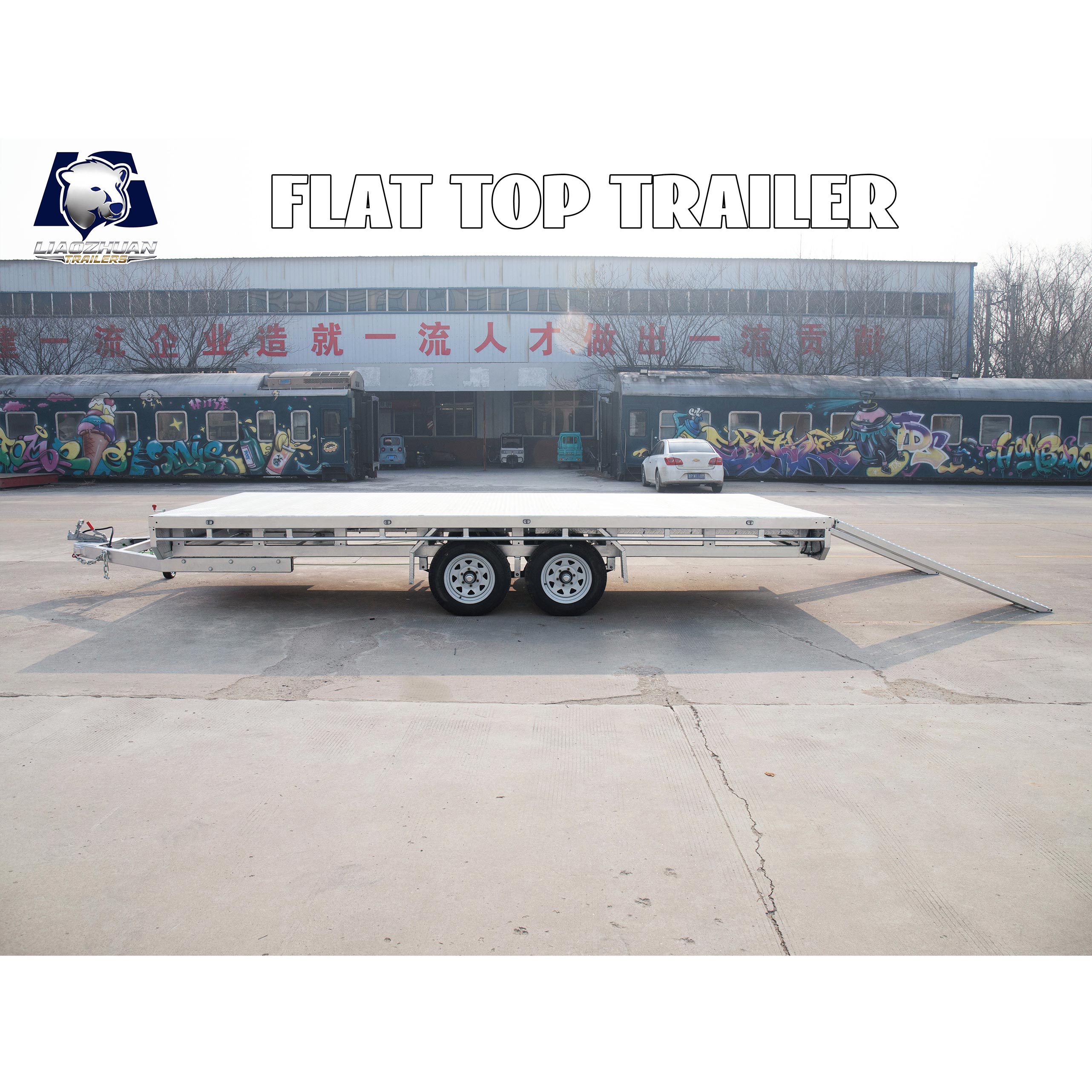 Au Double-axis flat-top trailer