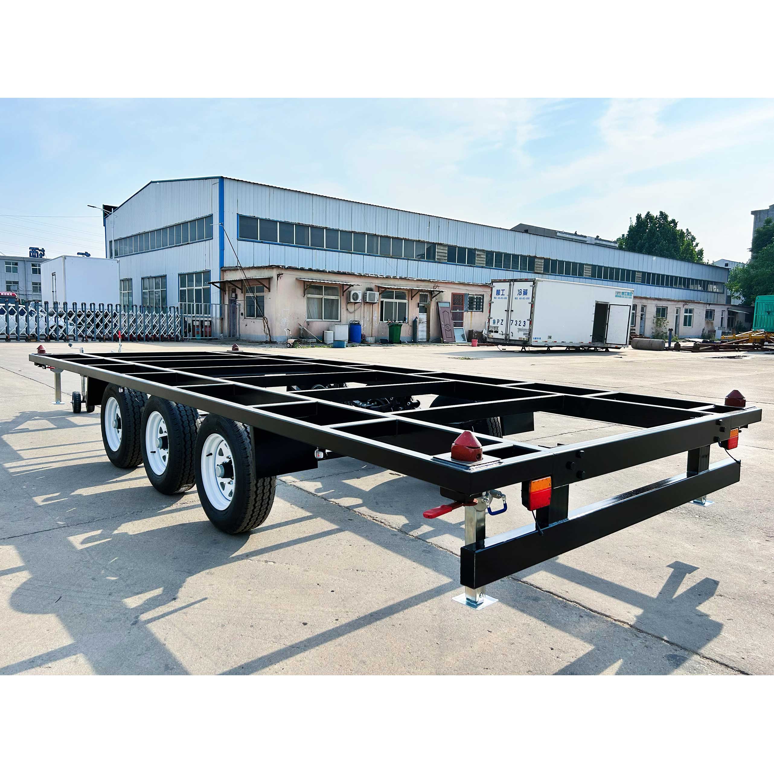 Frame-type black container house trailer