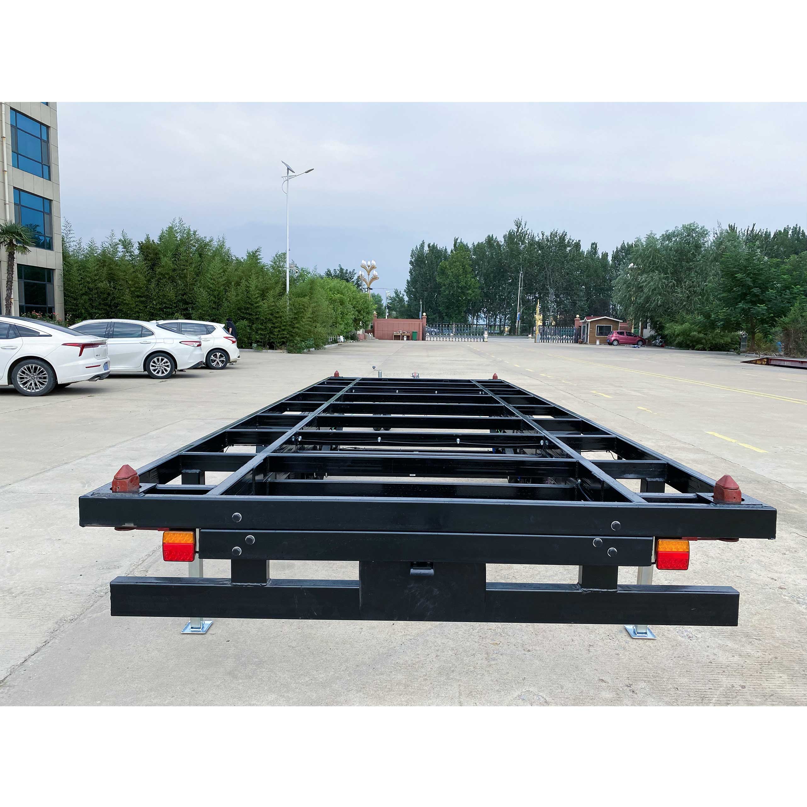 Double-axis frame container house trailer