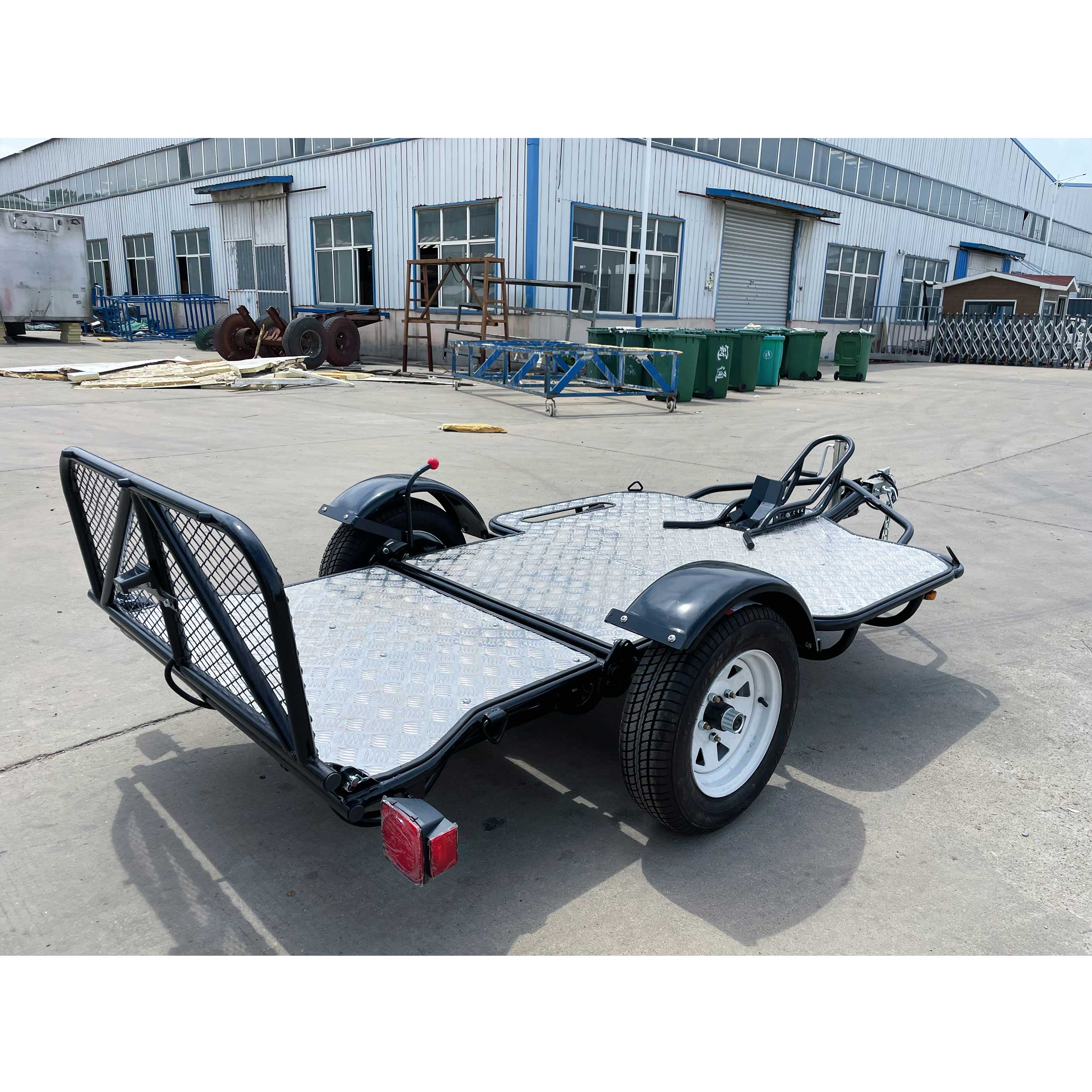 Single-axle hydraulic single motorcycle trailer