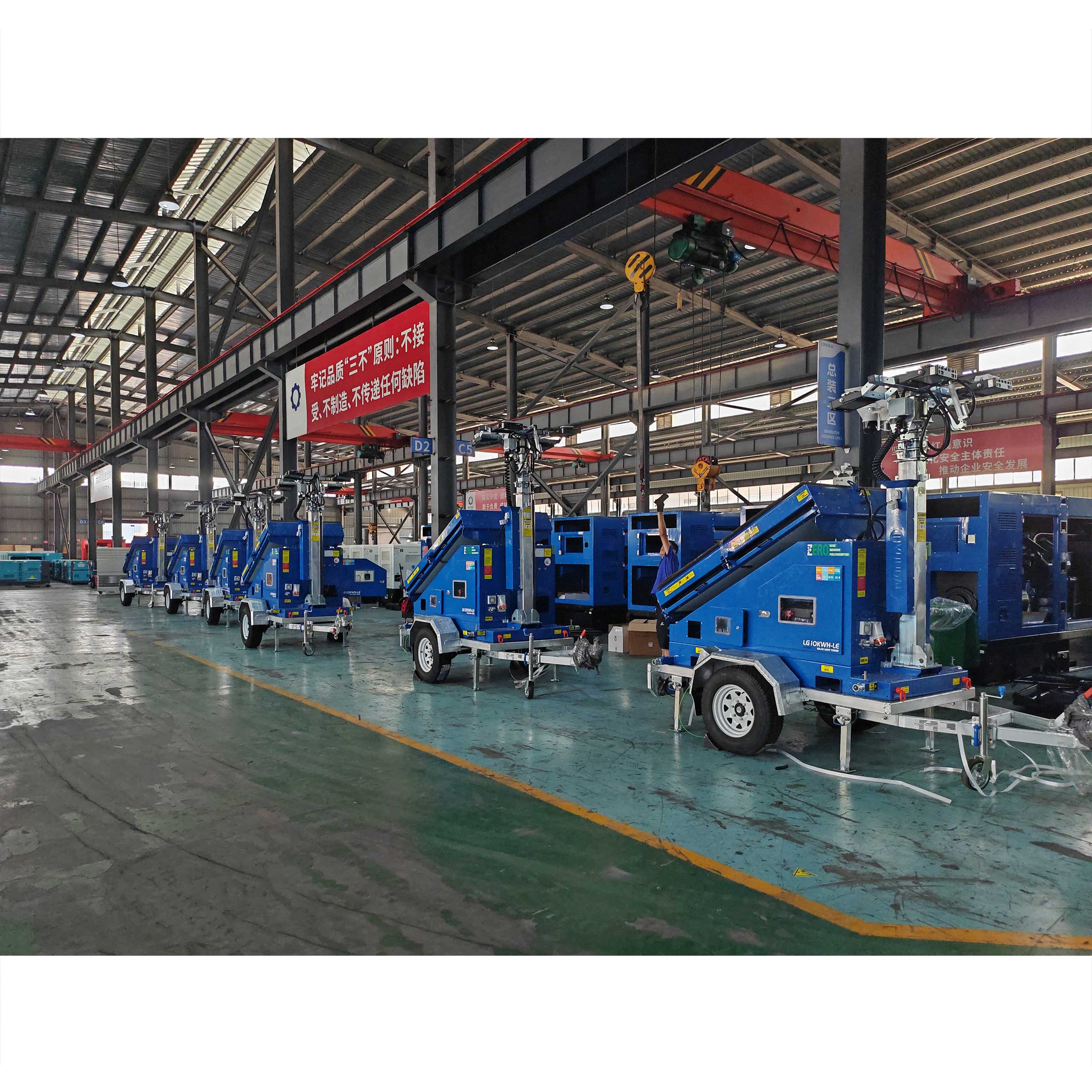 Hot-dip galvanized generator trailer