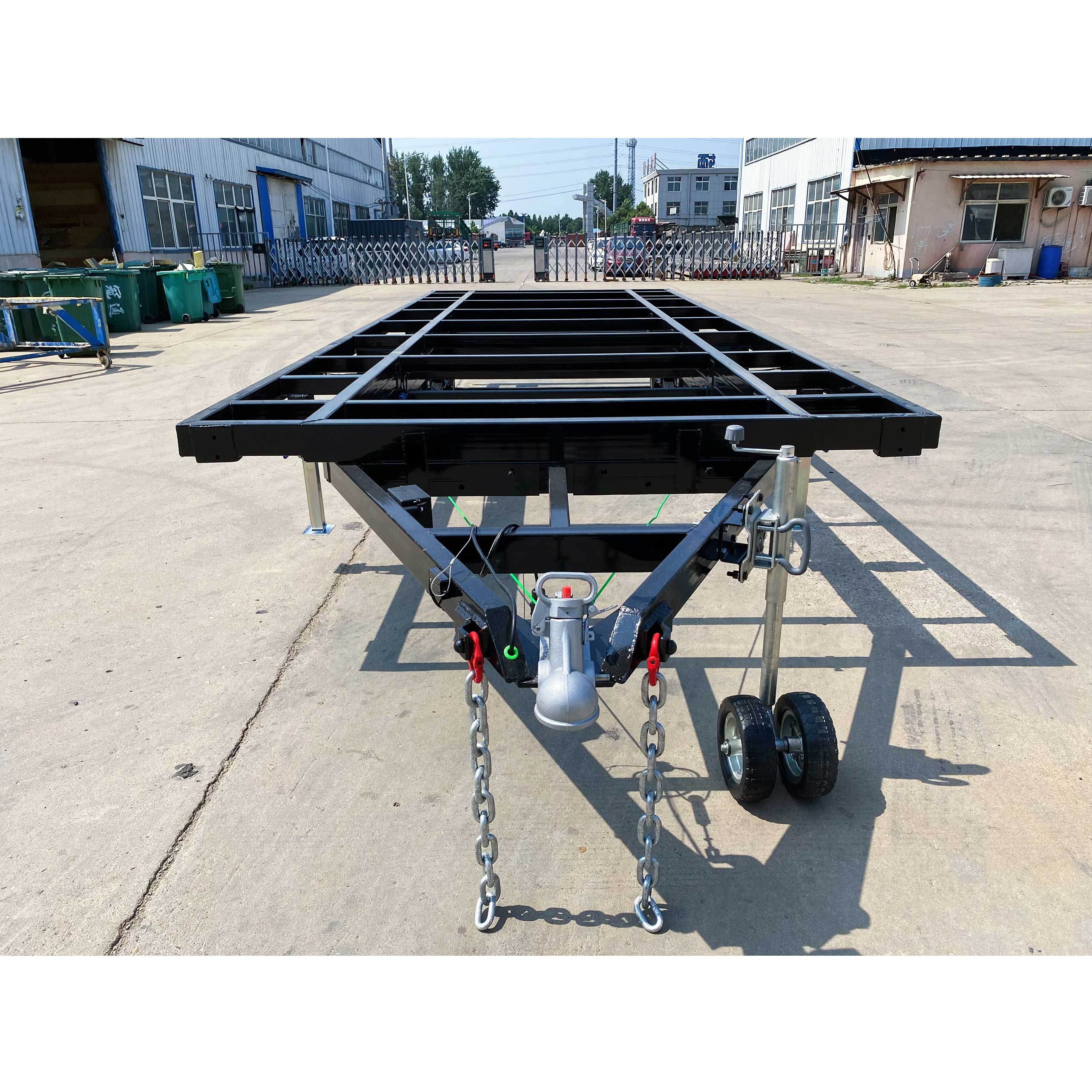 Double-axis frame container house trailer