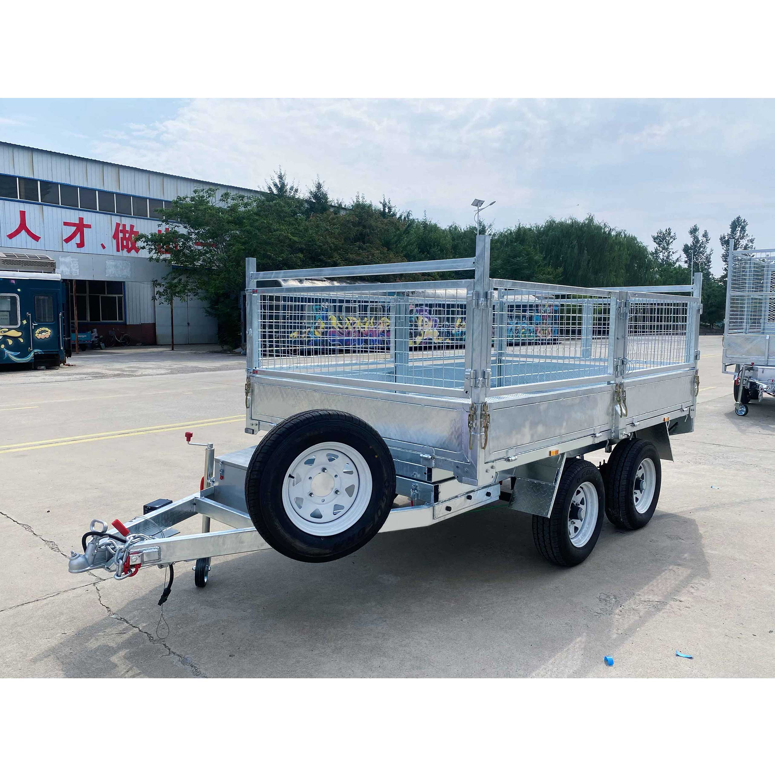 Double-axis dump cage trailer