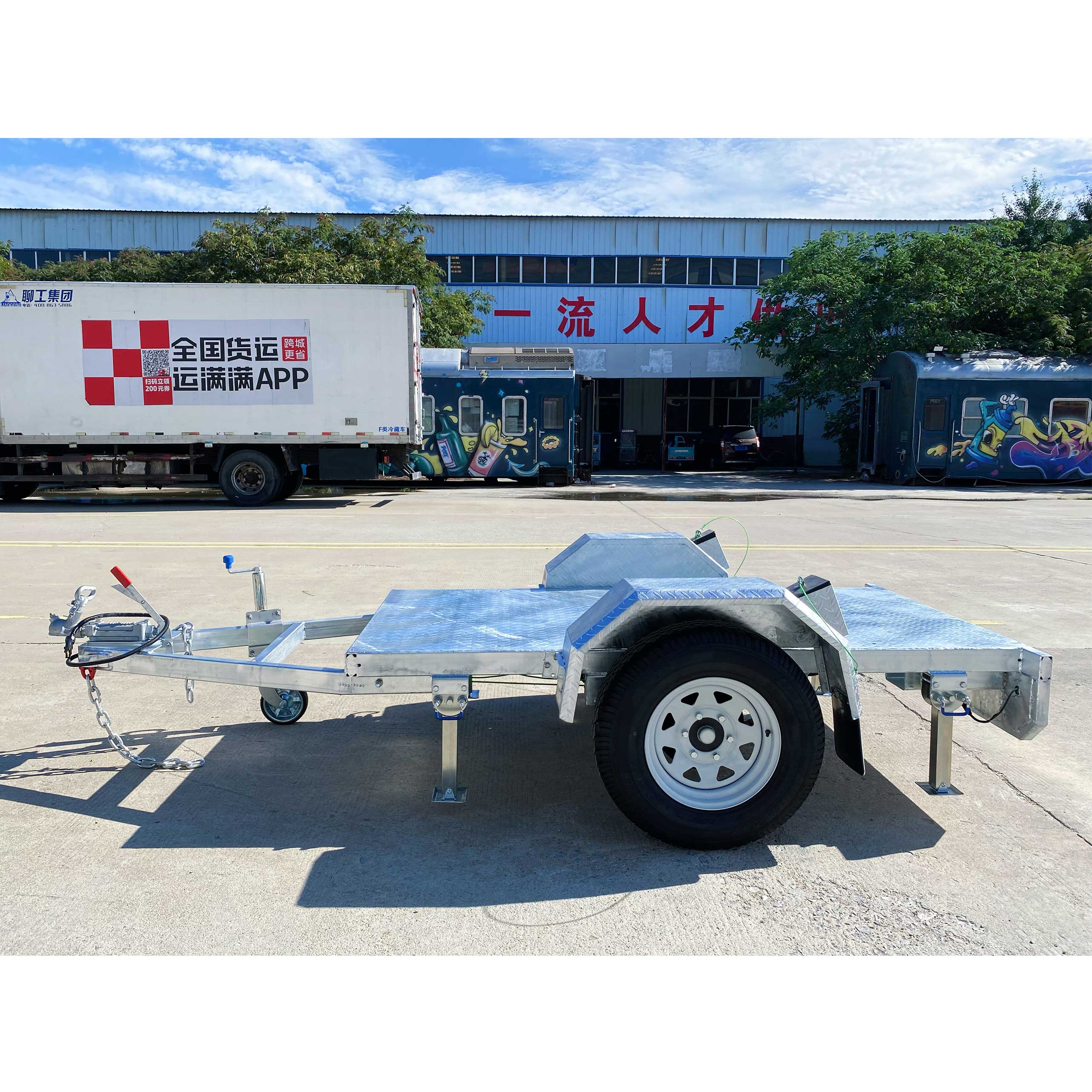 Hot-dip galvanized generator trailer