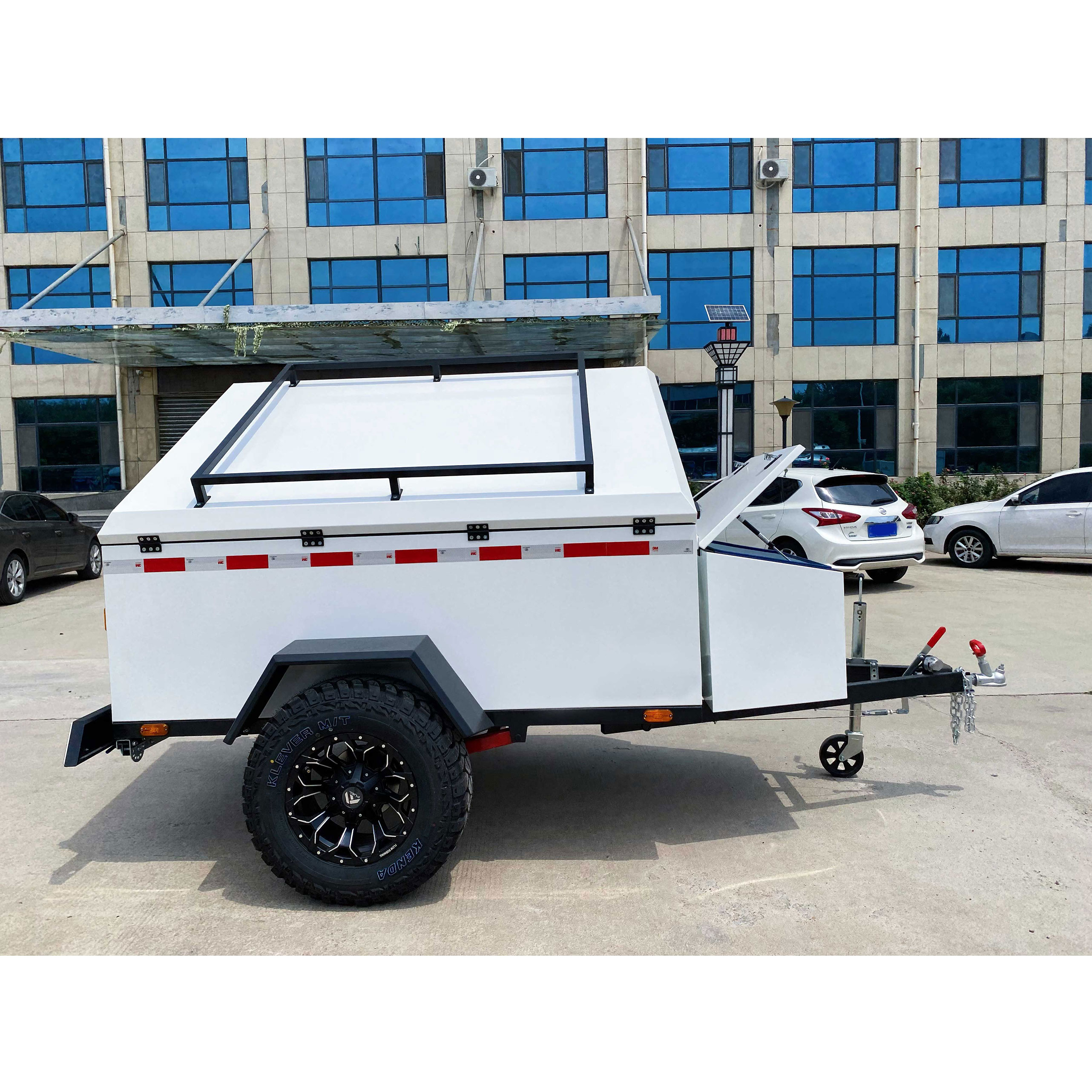 White camping trailer