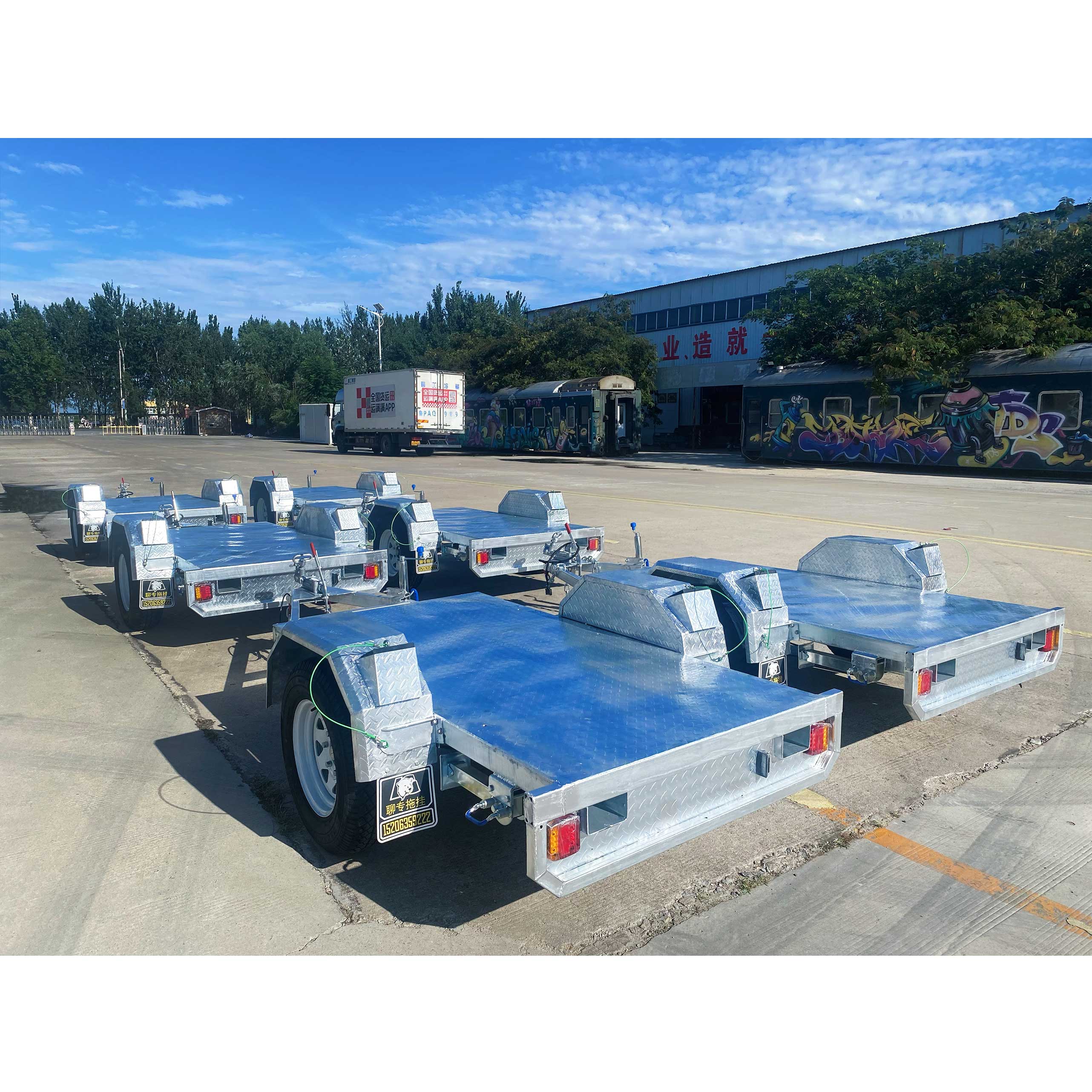 Hot-dip galvanized generator trailer