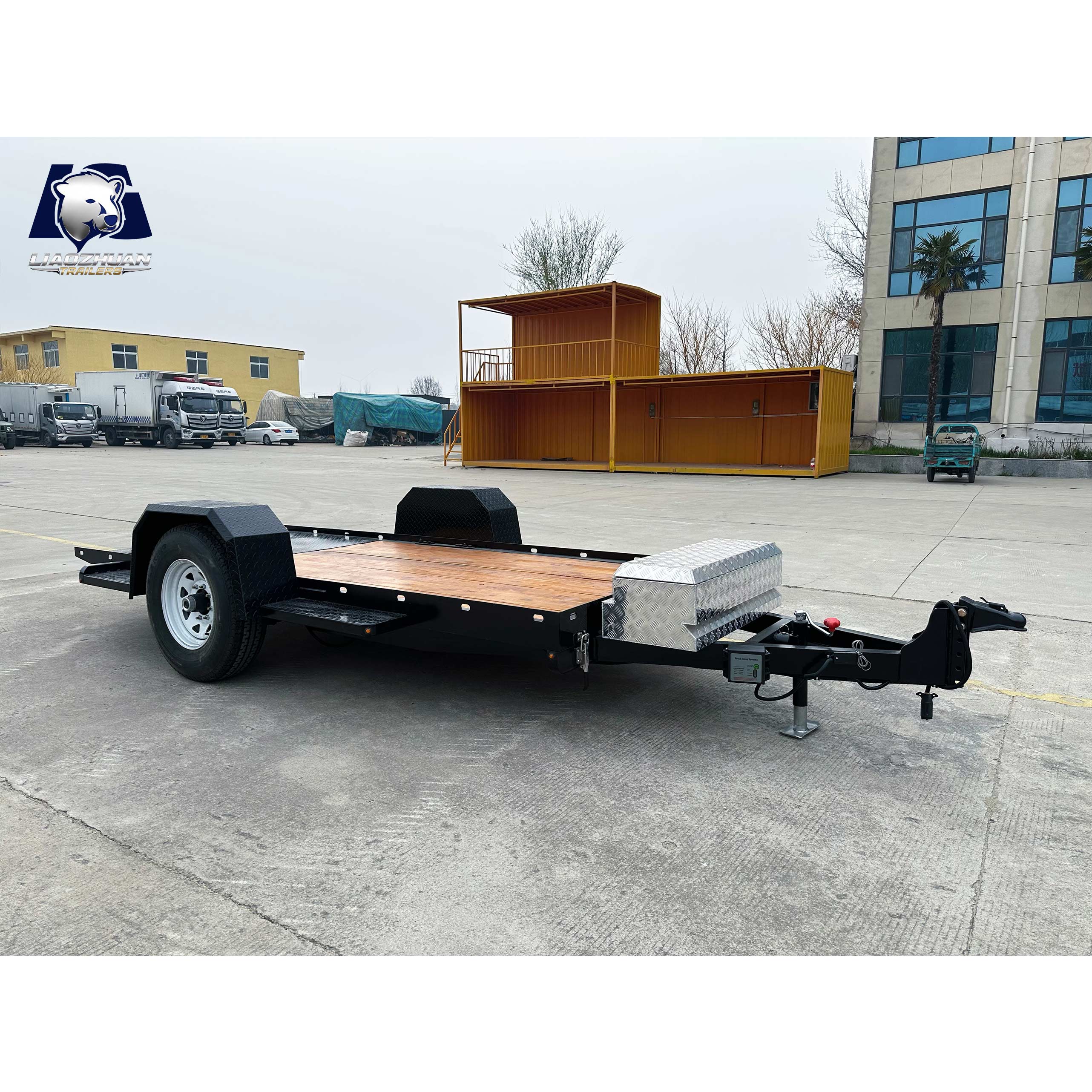 Single-axis hydraulic equipment trailer